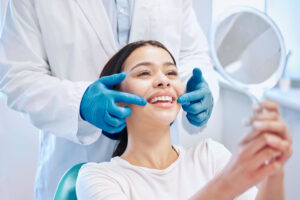 woman with smile after teeth whitening