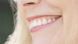 Close up of smiling woman's mouth