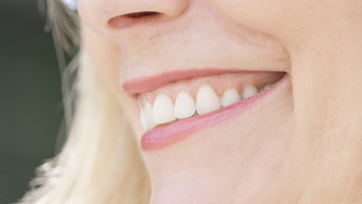Close up of smiling woman's mouth