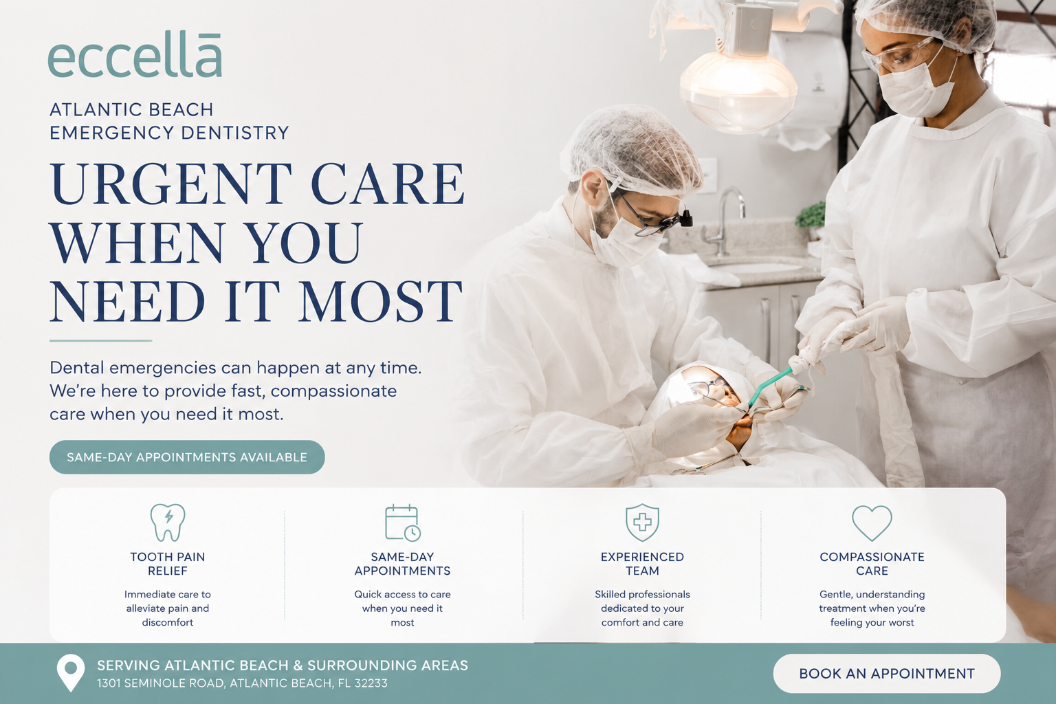 Emergency dentistry in Atlantic Beach FL — Eccella Smiles